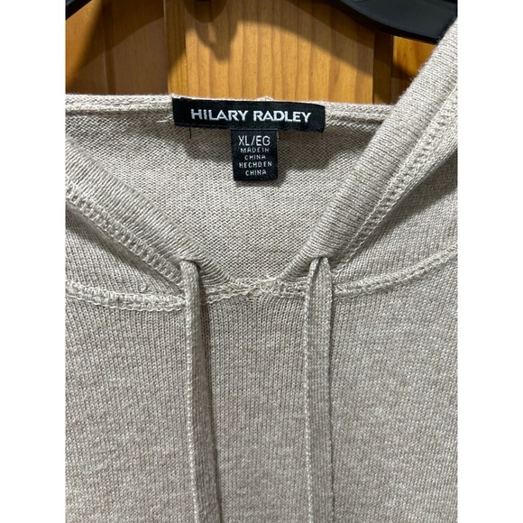 Hilary Radley Women XL EG Beige Knit Hoodie Casual Everyday Comfort Long Sleeve - Picture 2 of 4